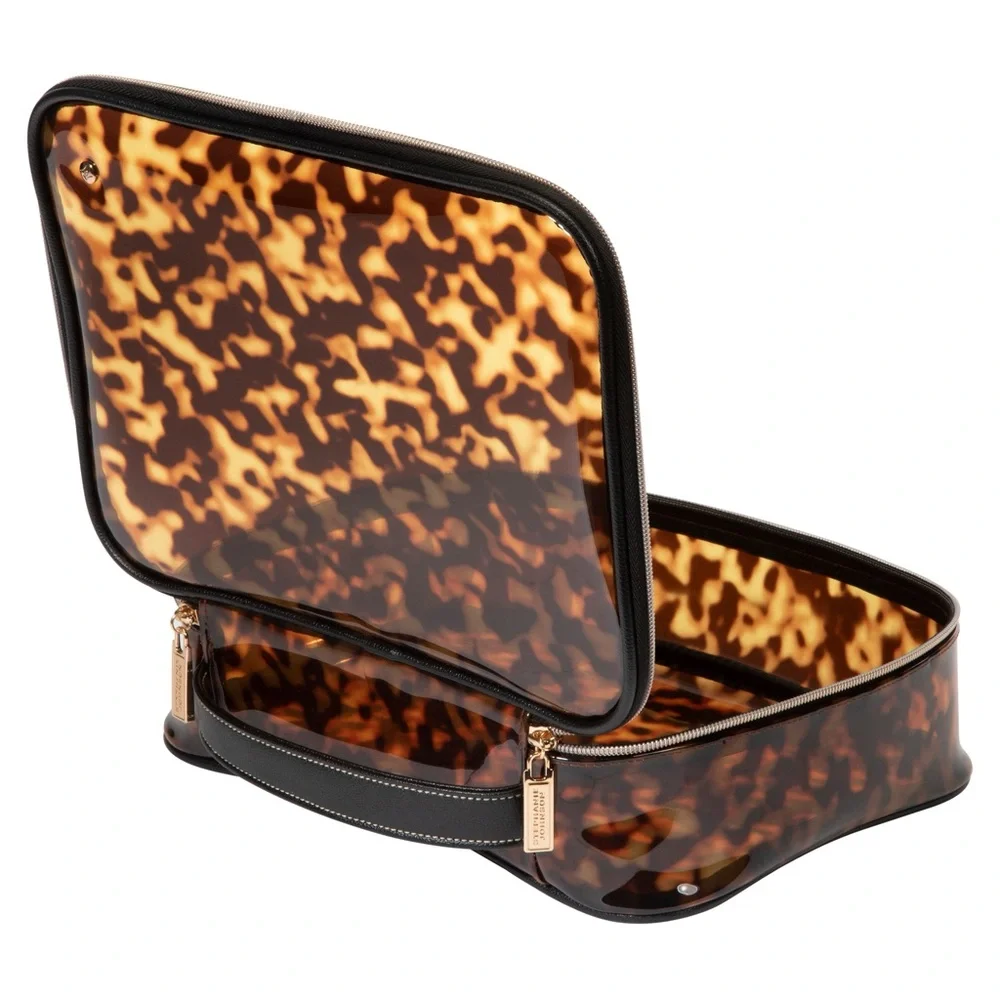 Stephanie Johnson Miami Clearly Tortoise Claire Jumbo Make-up Case-NWT